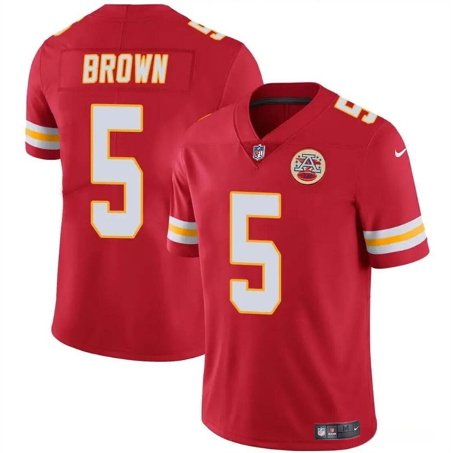 Youth Kansas City Chiefs #5 Hollywood Brown Red Vapor Untouchable Limited Stitched Football Jersey